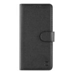 Juodas atverčiamas dėklas Tactical Field Notes telefonui Realme C67 4G su užsegimu ir siūlėmis