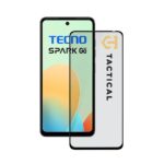 Juodas apsauginis ekrano stikliukas Tecno Spark GO 2024 Tactical Glass Shield 5D prie telefono ekrano
