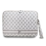 Beige dėklas kompiuteriui 13 / 14 colių su DKNY logotipu ir dryžuotu raštu