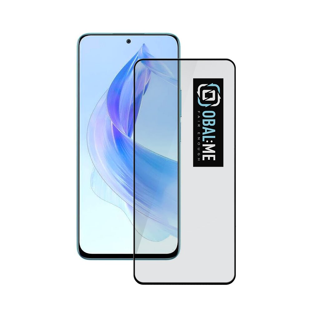 Juodas apsauginis ekrano stikliukas Honor 90 Lite Juodas apsauginis ekrano stikliukas Honor 90 Lite OBALME 5D Glass Screen Protector prie telefono