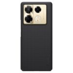 Juodas plastikinis dėklas Infinix Note 40 Pro Plus 5G Nillkin Super Frosted Shield su tekstūruota paviršiaus struktūra