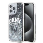 Juodas blizgantis dėklas telefonui Apple Iphone 13 Pro Max su DKNY logotipu