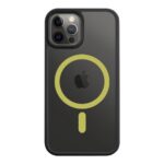 Juodas-geltonas dėklas Apple Iphone 12 / 12 Pro Tactical MagForce Hyperstealth 2.0mm su ryškiai geltonu ratu ir juodu pagrindu