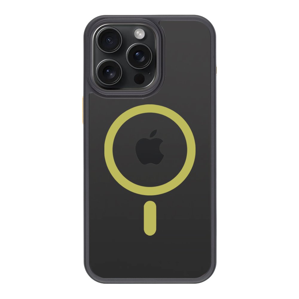 Juodas-geltonas dėklas Apple Iphone 15 Pro Max Tactical MagForce Hyperstealth 2.0mm Juodas-geltonas dėklas Apple Iphone 15 Pro Max Tactical MagForce Hyperstealth 2.0mm su geltonu žiedu ir juoda spalva