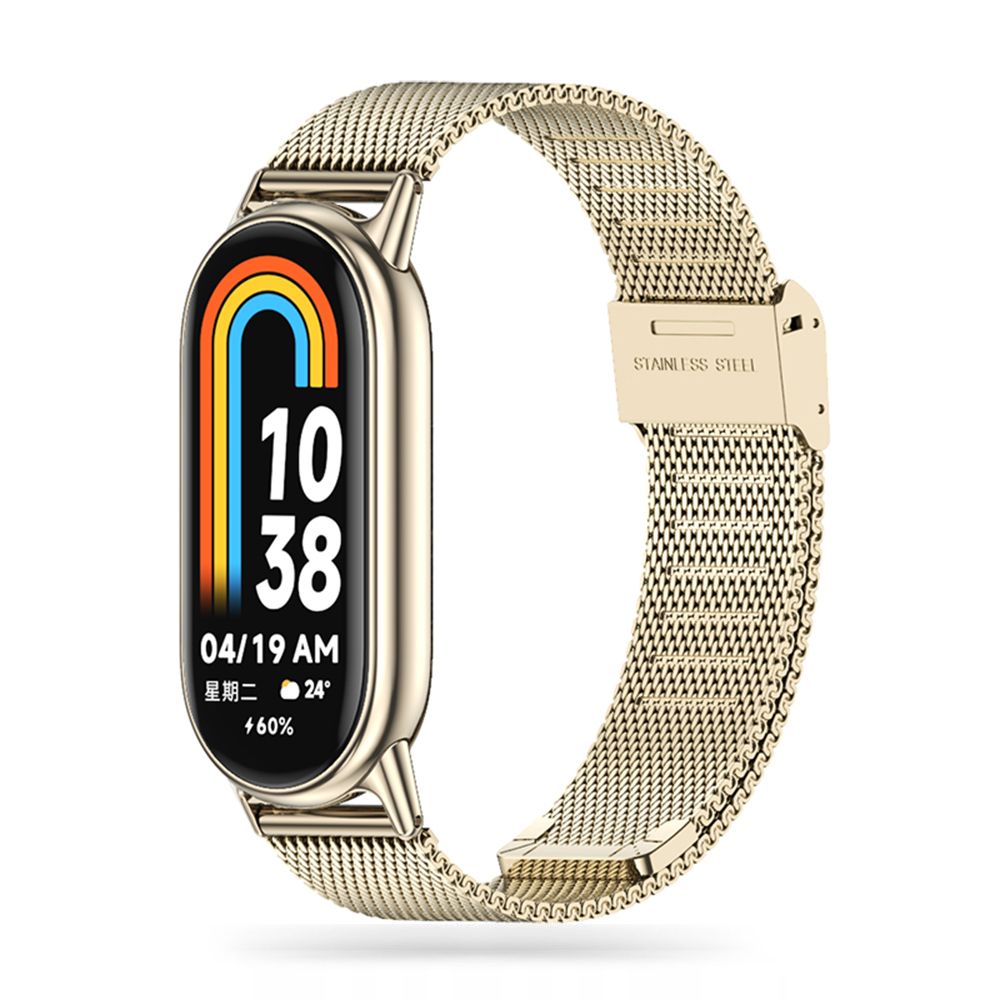 Starlight apyrankė Xiaomi Smart Band 8 Tech-Protect Milaneseband Starlight apyrankė Xiaomi Smart Band 8 su auksinės spalvos metaline tinklelio juosta