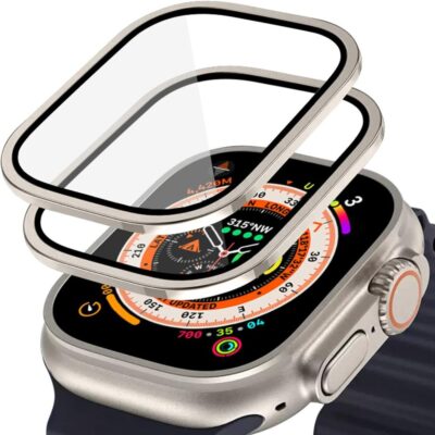 Titano spalvos apsauginis ekrano stikliukas Apple Watch Ultra 1 ir 2 modeliams