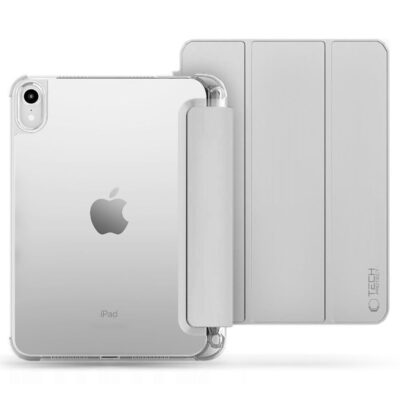 Pilkas dėklas Apple Ipad 10.9 10 2022 Tech-Protect SC Pen Hybrid su permatomu nugarėle ir sulankstomu viršeliu