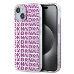 Rožinis dėklas telefonui Apple Iphone 15 su DKNY PC/TPU kartotiniu raštu