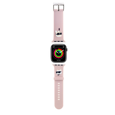 Rausva apyranke Apple Watch 38 40 41mm su Karl Lagerfeld Karl ir Choupette galvu