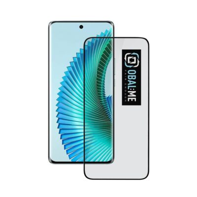 Juodas apsauginis ekrano stikliukas Honor Magic 6 Lite OBALME 5D Glass Screen Protector priekinėje telefono ekrano pusėje