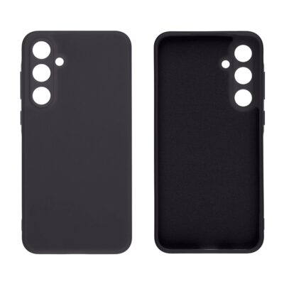 Juodas matinis dėklas Samsung Galaxy A35 5G su atvira kamera ir mygtukais