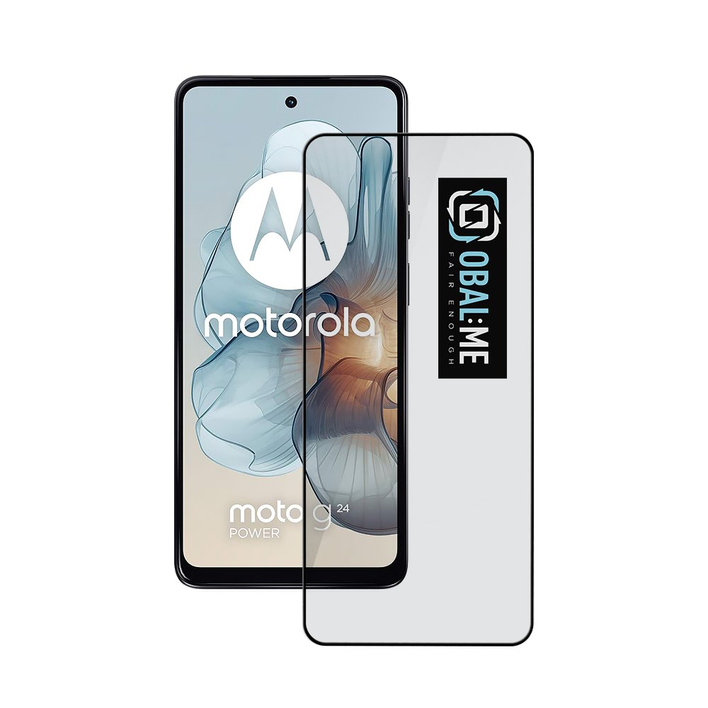 Juodas apsauginis ekrano stikliukas Motorola G04 Juodas apsauginis ekrano stikliukas Motorola G04 G24 Power su kraštais