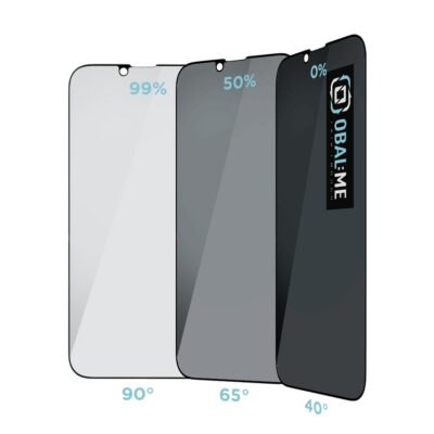 Juodas apsauginis ekrano stikliukas Apple iPhone 13 Pro Max 14 Plus sukuriantis privatumo efektą