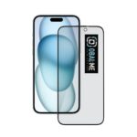 Juodas apsauginis ekrano stikliukas Apple iPhone 15 Plus OBALME Privacy 5D Glass Screen Protector