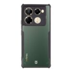Skaidrus-juodas dėklas Tactical Quantum Stealth telefonui Infinix Note 40 Pro 4G žaliu paviršiumi ir juodu rėmeliu