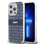 Mėlynas dėklas telefonui Apple Iphone 14 Pro Max DKNY su raštu ir Magsafe funkcija