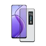 Juodas apsauginis ekrano stikliukas Realme C65 su logotipu OBAL ME