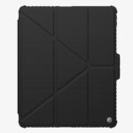 Juodas dėklas iPad Pro 13 2024 Nillkin Bumper PRO Protective Stand su raštuota apsauga