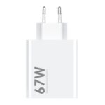 Xiaomi baltas buitinis pakrovėjas MDY-14-EW USB-A 67W su metalinėmis elektros kištuko smeigėmis