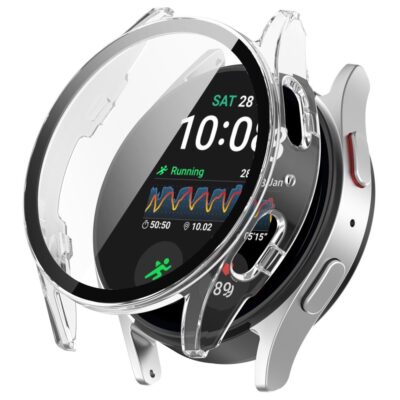 Skaidrus dėklas Samsung Galaxy Watch 7 44MM Tech-Protect Defense 360 su apsauginiu stiklu ant laikrodžio