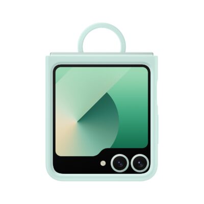 Mėtos originalus dėklas EF-PF741TLE silikoninis telefonui Samsung Galaxy Z Flip 6 su žiedu