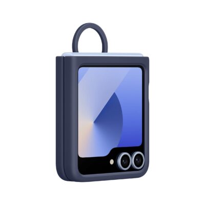 Mėlynas originalus dėklas EF-PF741TNE silikoninis dėklas su žiedu telefonui Samsung Galaxy Z Flip 6