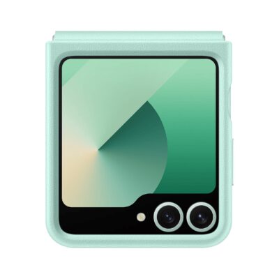 Mėtos originalus dėklas EF-VF741PME KindSuit Cover telefonui Samsung Galaxy Z Flip 6 su atverčiamu dizainu ir kameros apsauga