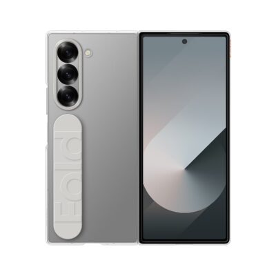 Skaidrus originalus dėklas EF-QF956CTE Clear Cover telefonui Samsung Galaxy Z Fold 6 su matomu telefono ekranu ir trimis kameromis