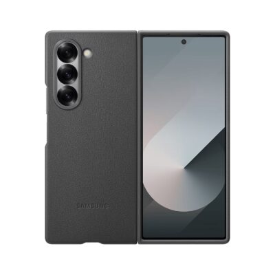 Pilkas originalus dėklas EF-VF956PAE KindSuit Cover telefonui Samsung Galaxy Z Fold 6 atidengtas su matomu priekiniu ir galiniu dizainu