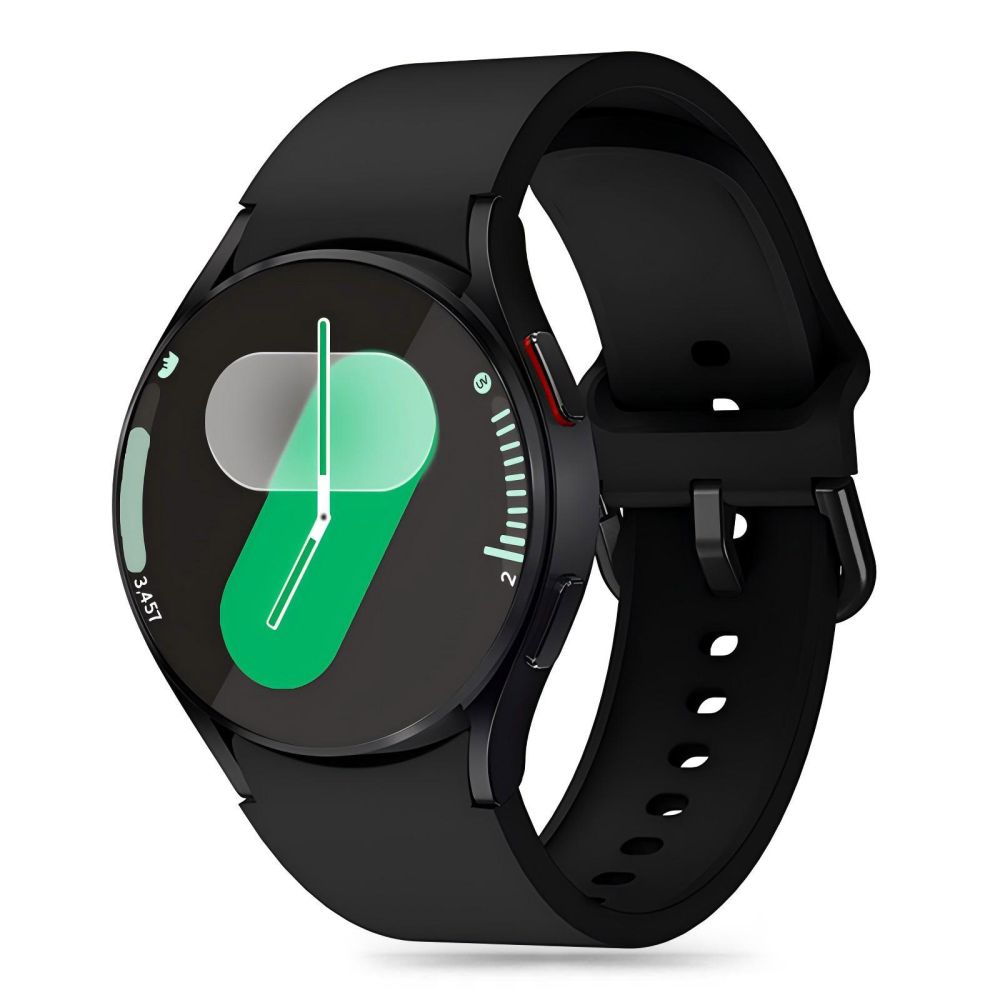 Juoda silikoninė apyrankė Samsung Galaxy Watch 4 / 5 / 5 PRO / 6 / 7 / FE Tech-Protect Silicone Juoda silikoninė apyrankė Samsung Galaxy Watch su uždarymo sagtimi