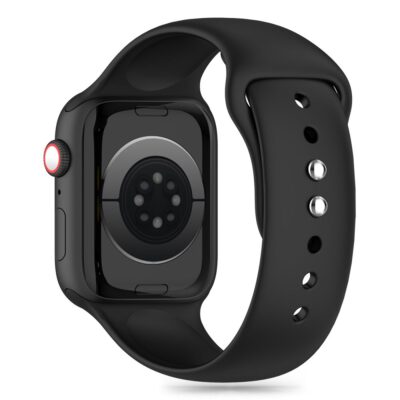 Juoda silikoninė apyrankė Apple Watch 4 5 6 7 8 9 SE 38 40 41 MM Tech-Protect Silicone