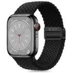 Juoda apyrankė Apple Watch Tech-Protect Nylonmag su tekstūruota pynimo struktūra