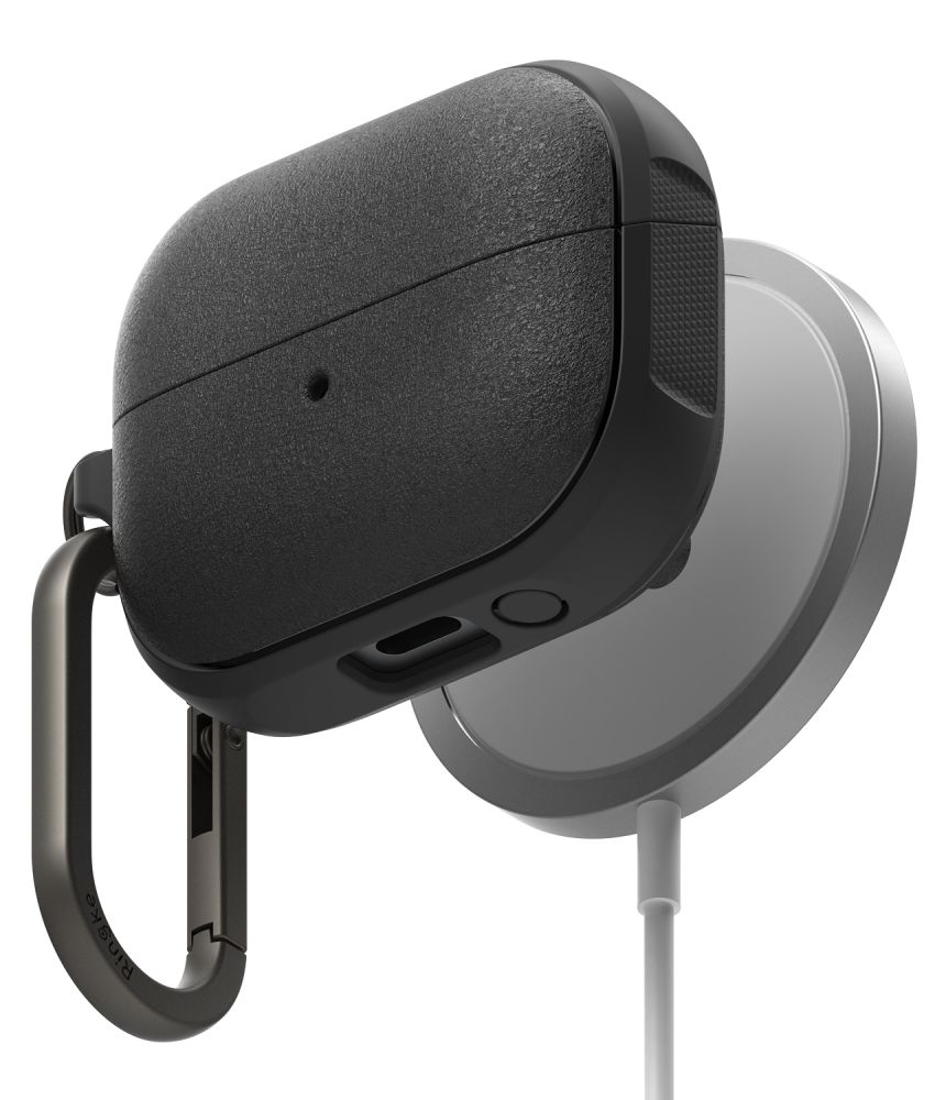 Juodas dėklas Samsung Galaxy Buds 3 3 Pro RINGKE ONYX MAGNETIC MAGSAFE Juodas dėklas Samsung Galaxy Buds 3 Pro ringke onyx magnetic magsafe su metaliniu karabinu