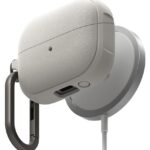Pilkas dėklas Samsung Galaxy Buds 3 Pro su magnetiniu dėklu ir kabliu