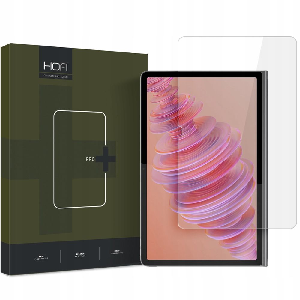 Apsauginis ekrano stikliukas Lenovo Tab Plus 11.5 TB-351 Hofi Glass Pro+ Apsauginis ekrano stikliukas Lenovo Tab Plus 11.5 TB-351 Hofi Glass Pro plus prie pilko planšetinio kompiuterio