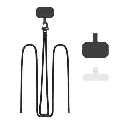 Juodas dirželis TECH-PROTECT C5S ROPE CROSSBODY STRAP su metaline sagtimi