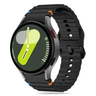 Juoda silikoninė sportinė apyrankė Tech-Protect Samsung Galaxy Watch 4 5 5 Pro 6 7 FE