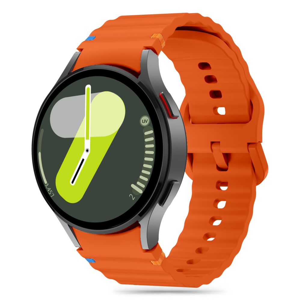 Oranžinė apyrankė Samsung Galaxy Watch 4 5 5 Pro 6 7 FE Tech-Protect Silicone Sport Oranžinė silikoninė sportinė apyrankė Samsung Galaxy Watch 4 5 5 Pro 6 7 FE laikrodžiui