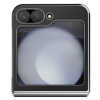 Juodas dėklas Nillkin CamShield Flip telefonui Samsung Galaxy Z Flip 6 su kameros apsauga ir tamsiu paviršiumi