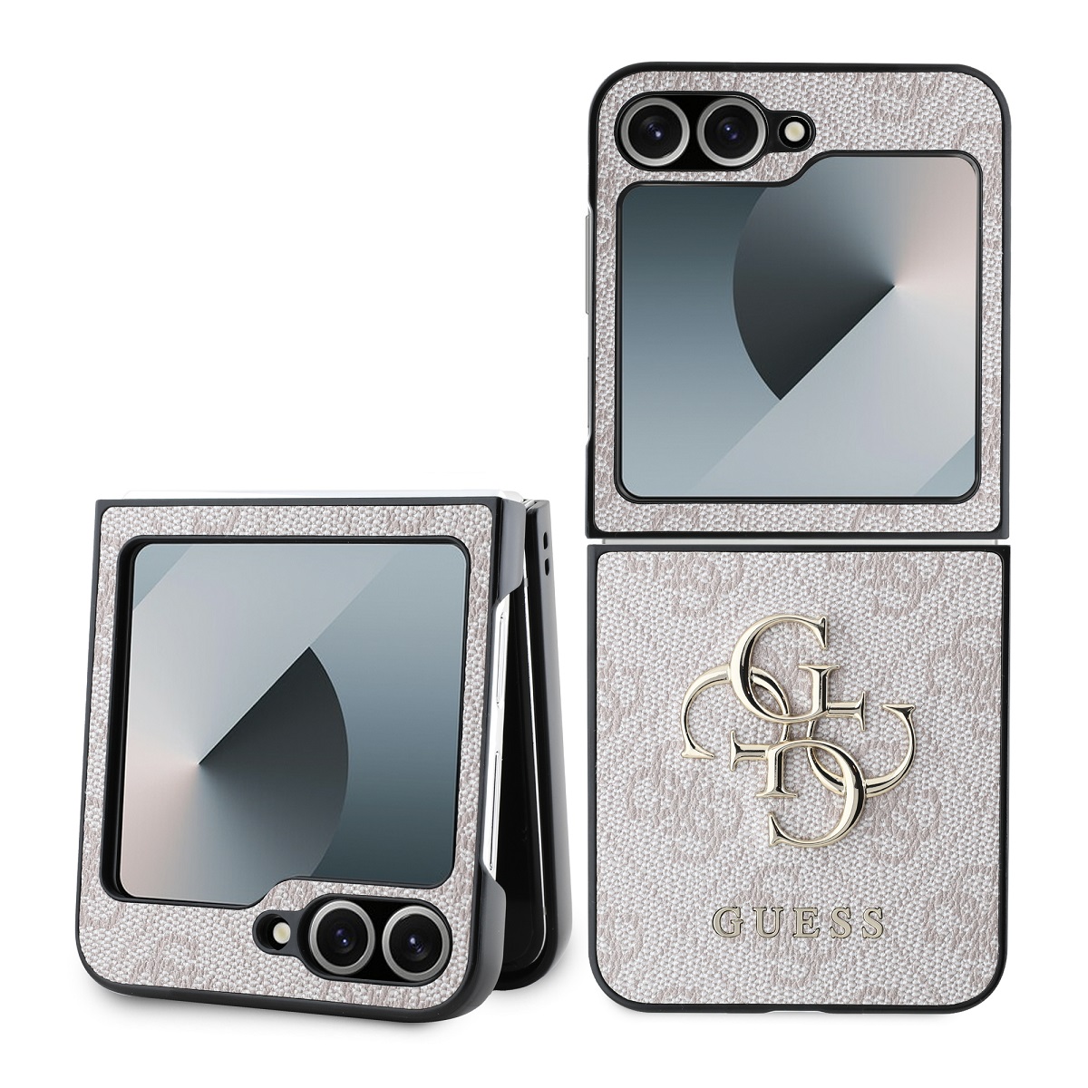 Rausvas originalus dėklas Guess PU 4G Metal Logo Samsung Galaxy Z Flip 6 Rausvas originalus dėklas Guess PU 4G Metal Logo telefonui Samsung Galaxy Z Flip 6 su metaliniu logotipu