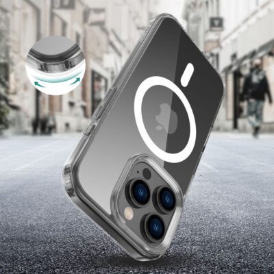 Skaidrus dėklas Apple Iphone 16 Pro Tech-Protect FlexAir Hybrid Magsafe su matomais kameros objektyvais ir apsauginiais kampais