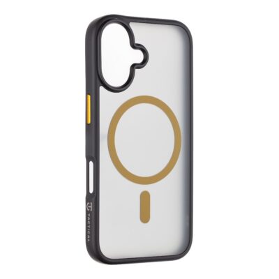 Juodas-geltonas dėklas Apple Iphone 16 Tactical MagForce Hyperstealth 2.0mm skaidriu atverčiamu paviršiumi