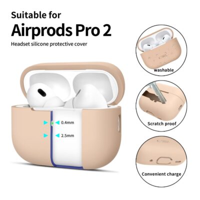 Cafe Latte dėklas Apple Airpods Pro 1 2 Tech-Protect Silicone silikono apsauga