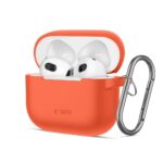 Oranžinis dėklas Apple Airpods 3 Tech-Protect silikoninis su kabliu