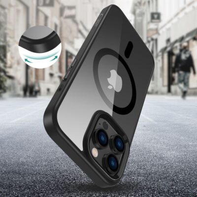 Juodas-skidrus deklas Apple Iphone 16 Pro Max su MagSafe sistema ir apsauga kamera