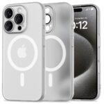 Matinis baltas dėklas Apple iPhone 16 Pro Max Tech-Protect Magslim Magsafe su magnetiniu žiedu