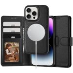 Juodas atverčiamas dėklas Apple Iphone 16 Pro Tech-Protect Wallet Magsafe su kortelėmis ir nuotraukų langeliu