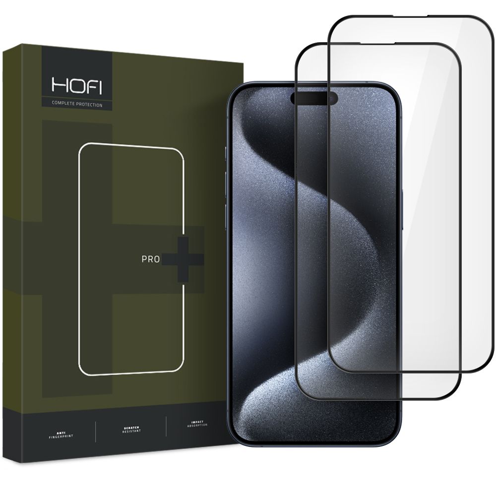 Juodas apsauginis ekrano stikliukas Apple Iphone 16 Pro Max Hofi Glass Pro+ 2-Pack Juodas apsauginis ekrano stikliukas Apple Iphone 16 Pro Max Hofi Glass Pro+ 2-Pack su dviem stikliukais