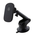 Juodas automobilinis telefono laikiklis Mercedes Magnetic Car Holder su magnetiniu tvirtinimu ir belaidžiu įkrovimu