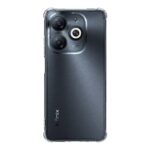 Skaidrus dėklas Tactical TPU Plyo telefonui Infinix Smart 8, matomas nugarinis telefono skydelis su trimis kameros objektyvais